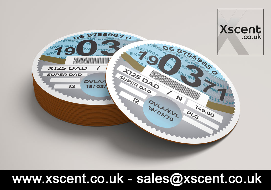 Fathers Day Gift Idea - Retro Tax Disc Coaster