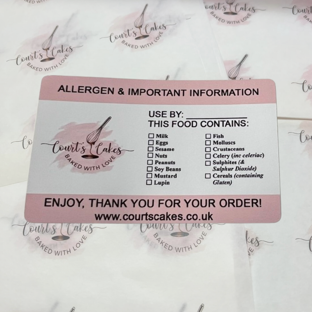 Custom Printed Allergen Stickers