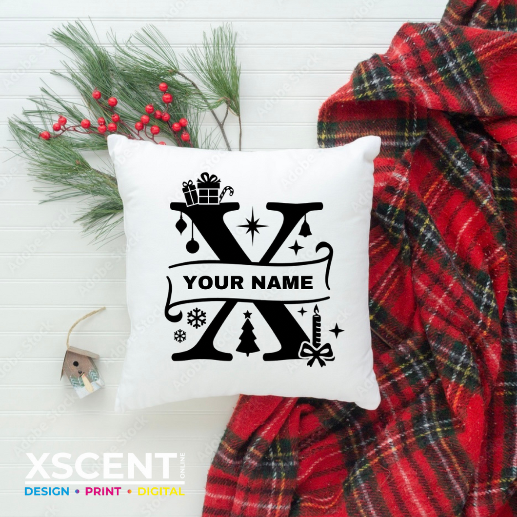 Christmas Initial Cushion