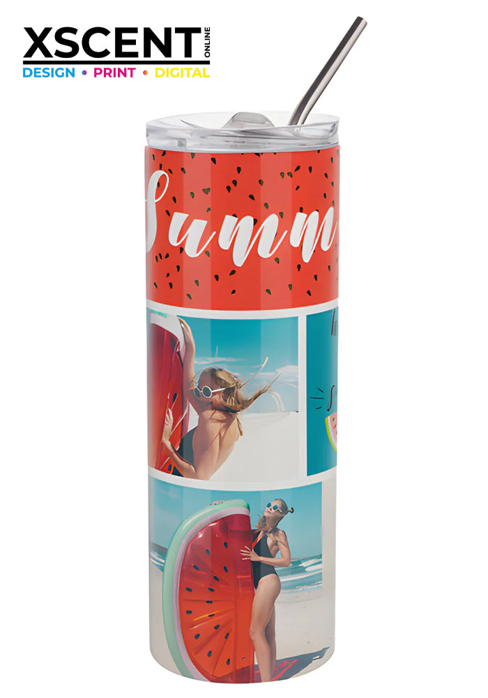 600ml Stainless Steel Tumbler with Straw